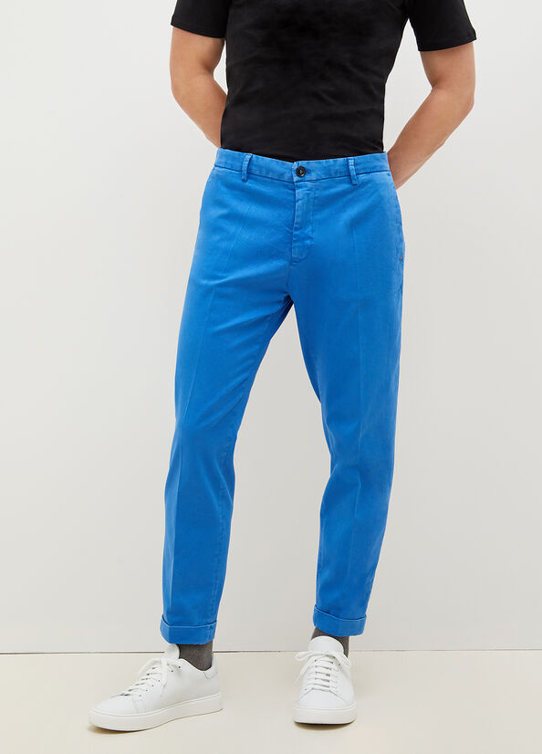 Liu Jo Regular Fit Chinos Broek Heren Koningsblauw Blauw | QSN-254063