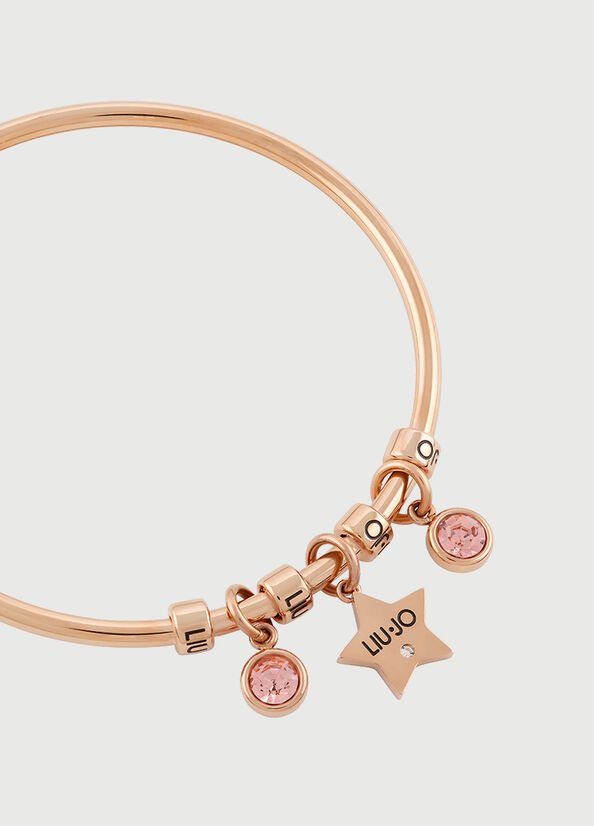 Liu Jo Rigid Bracelet With Jewel Charm Sieraden Dames Roze Goud | AKX-698310