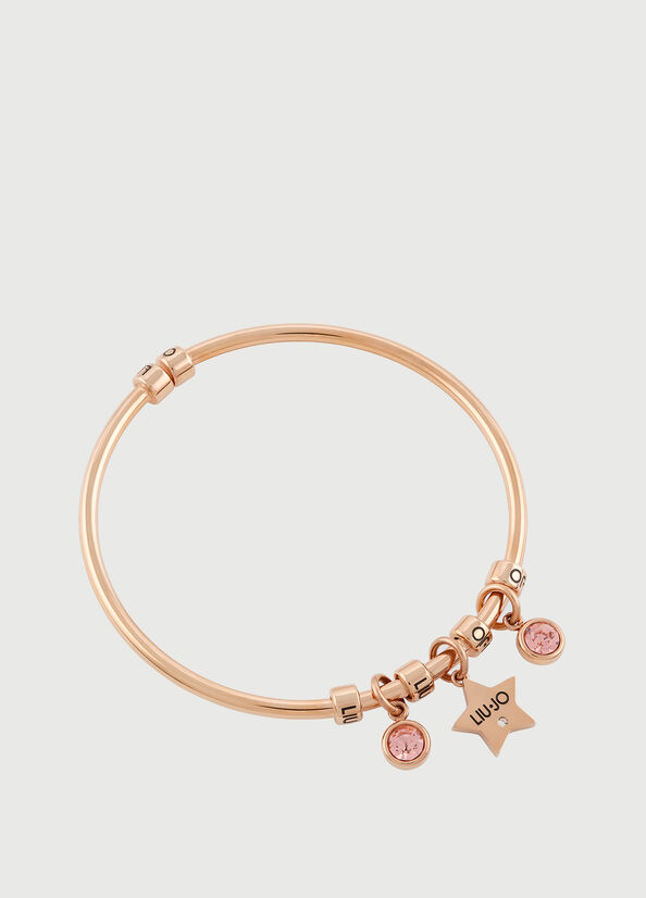 Liu Jo Rigid Bracelet With Jewel Charm Sieraden Dames Roze Goud | AKX-698310