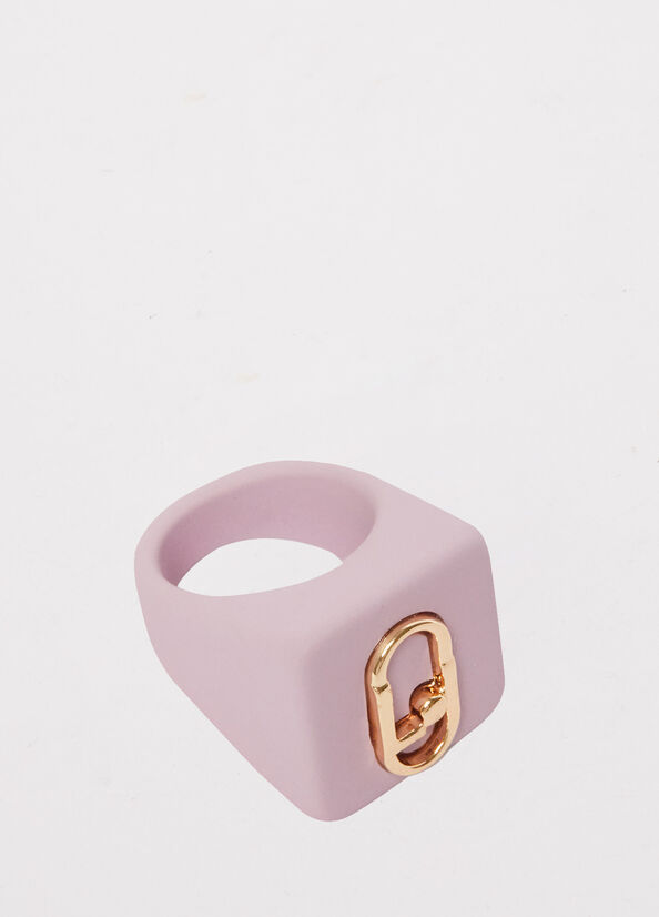 Liu Jo Ring With Monogram Logo Sieraden Dames Roze | DVI-713508