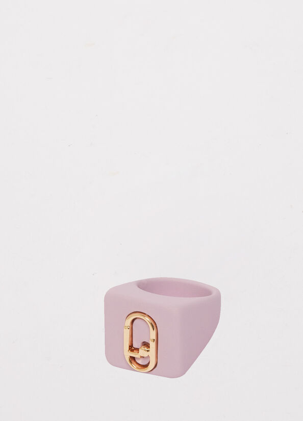 Liu Jo Ring With Monogram Logo Sieraden Dames Roze | DVI-713508