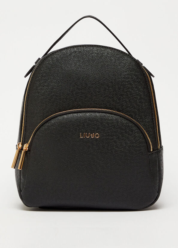 Liu Jo Rucksack With Logo Rugzak Dames Zwart | KUN-052137