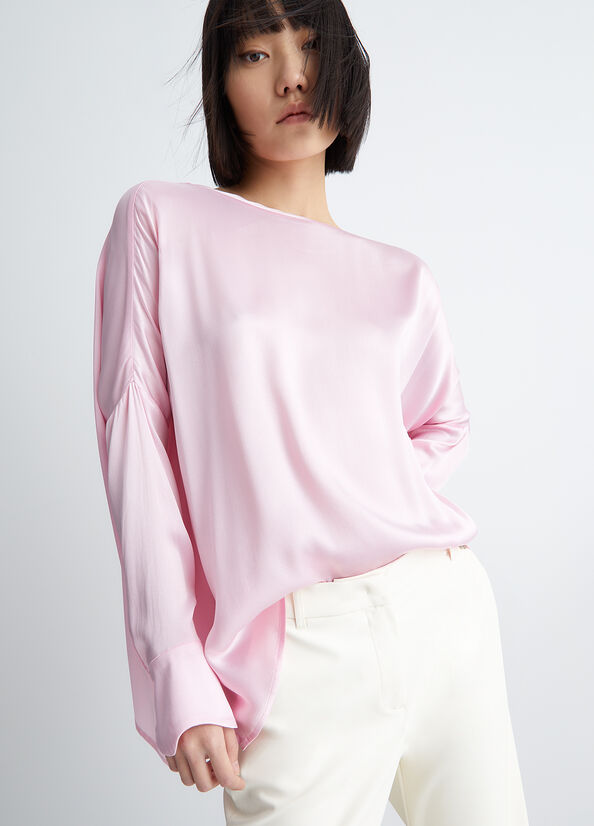 Liu Jo Silk Blend Blouse Overhemd Dames Roze | BEN-695240