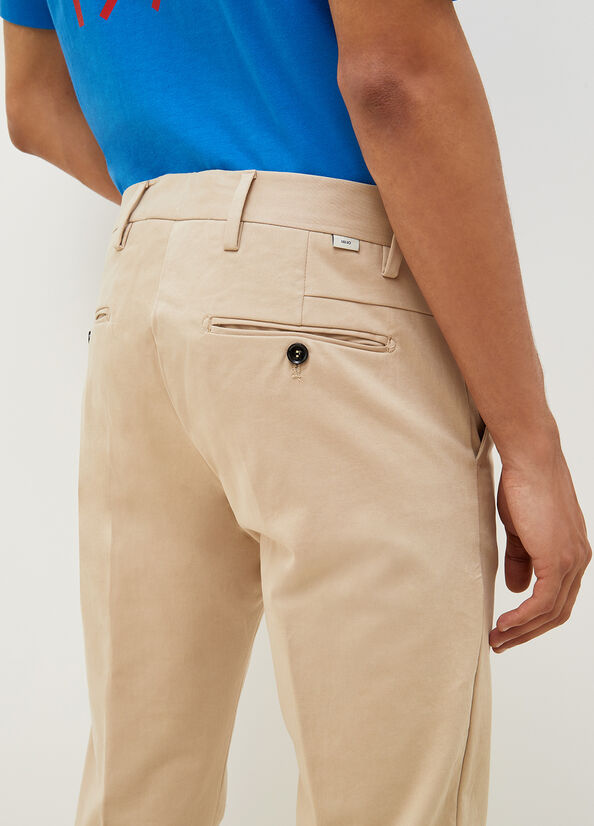 Liu Jo Slim Fit Chinos Broek Heren Beige | KPI-863107