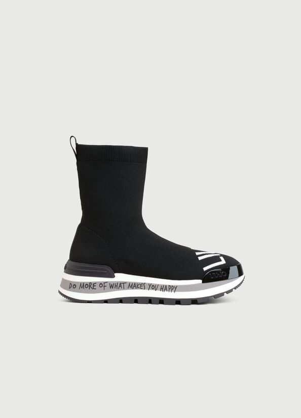 Liu Jo Sock With Logo Sneakers Dames Zwart | JZK-159864