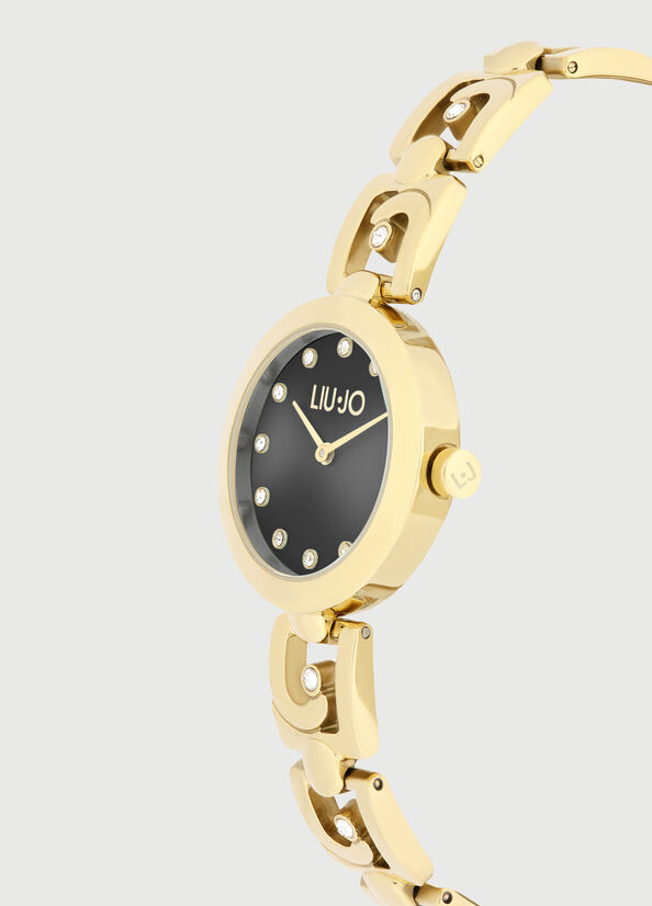 Liu Jo Steel With Logo Horloge Dames Goud Zwart | UTG-346580