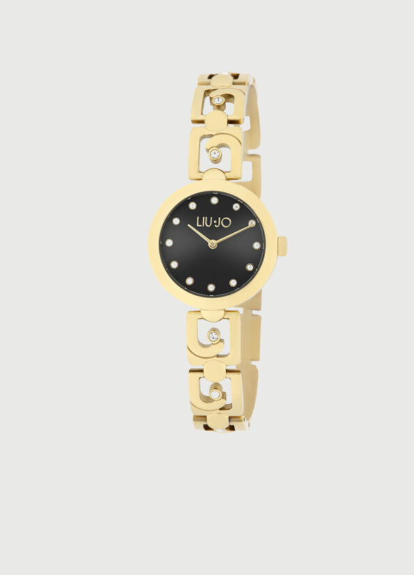 Liu Jo Steel With Logo Horloge Dames Goud Zwart | UTG-346580