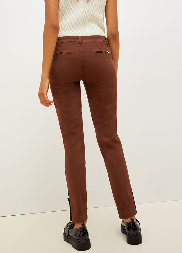 Liu Jo Stretch Katoenen Chinos Broek Dames Bruin | MOQ-482536