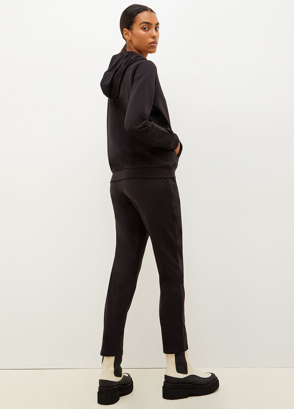 Liu Jo Stretch Katoenen With Logo Broek Dames Zwart | SPL-042637