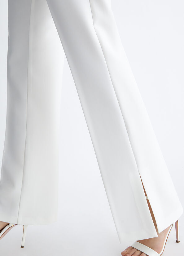 Liu Jo Stylish White With Slits Broek Dames Wit | FLN-508147