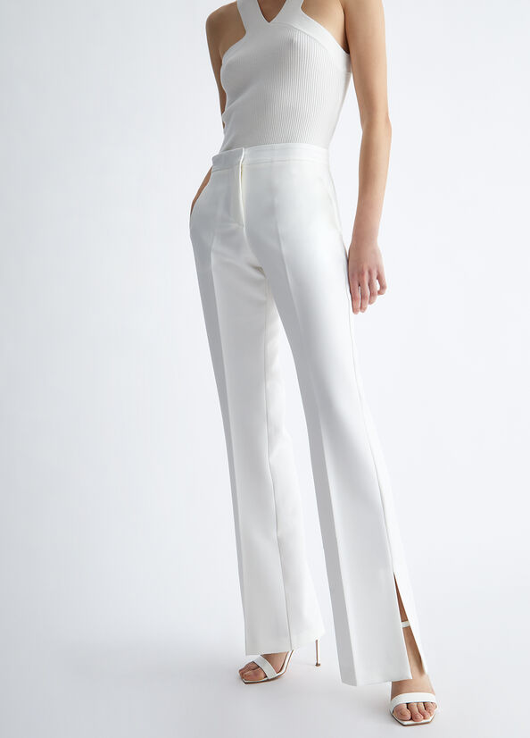 Liu Jo Stylish White With Slits Broek Dames Wit | FLN-508147