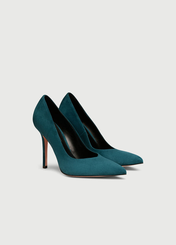 Liu Jo Suede Hoge Hakken Dames Turquoise | NGO-094613