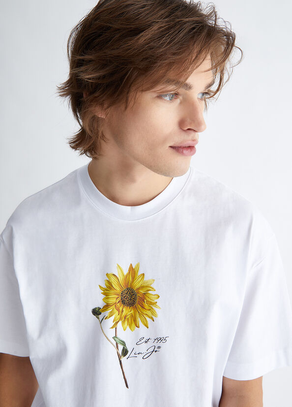 Liu Jo Sunflower T-shirts Heren Wit | CLR-897215