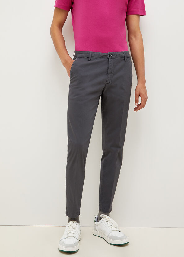 Liu Jo Super Slim Chino Broek Heren Donkergrijs | XQR-809537