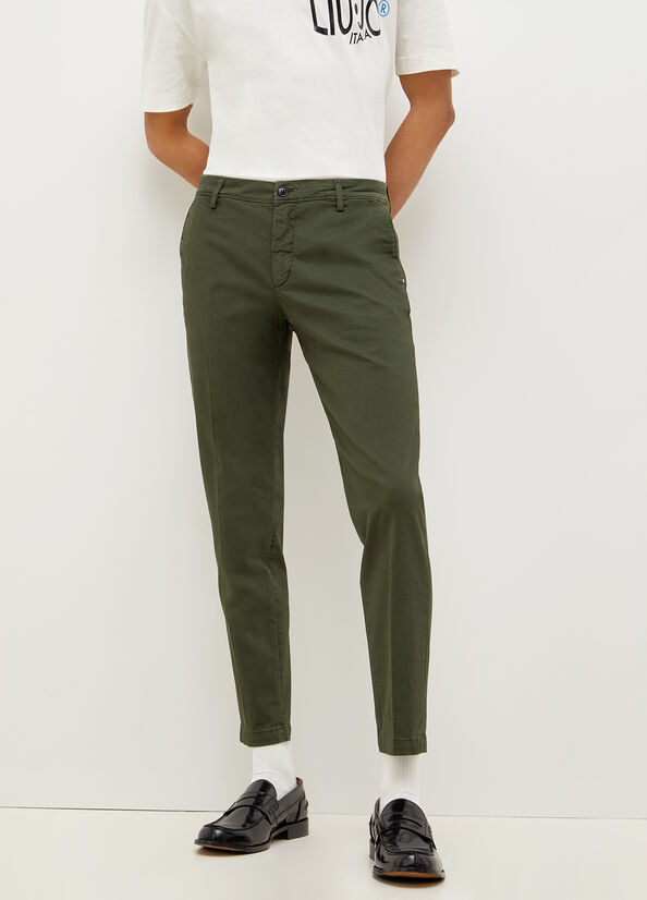 Liu Jo Super Slim Chino Broek Heren Groen | DHB-468395