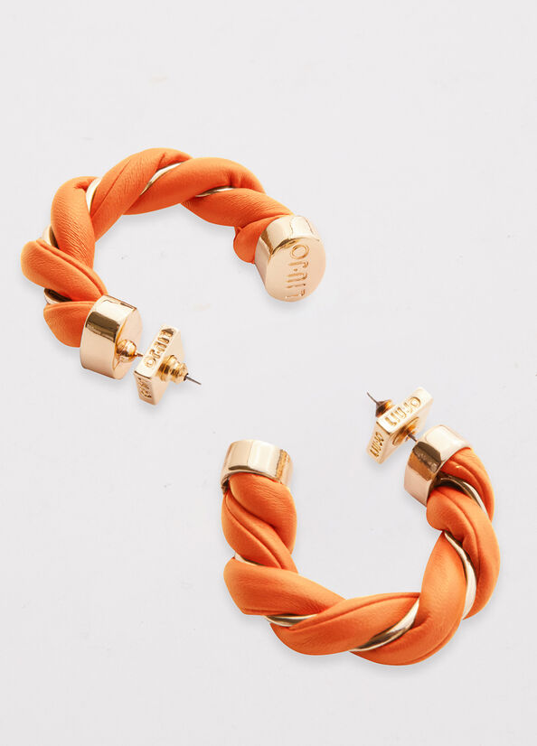 Liu Jo Torchon Effect Hoop Earrings Sieraden Dames Oranje | XFG-247951