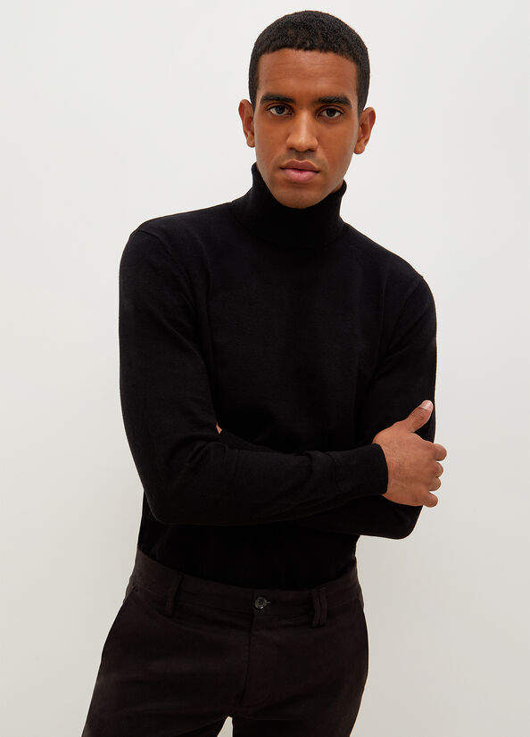 Liu Jo Turtleneck In Katoenen Truien Heren Zwart | YIK-869140