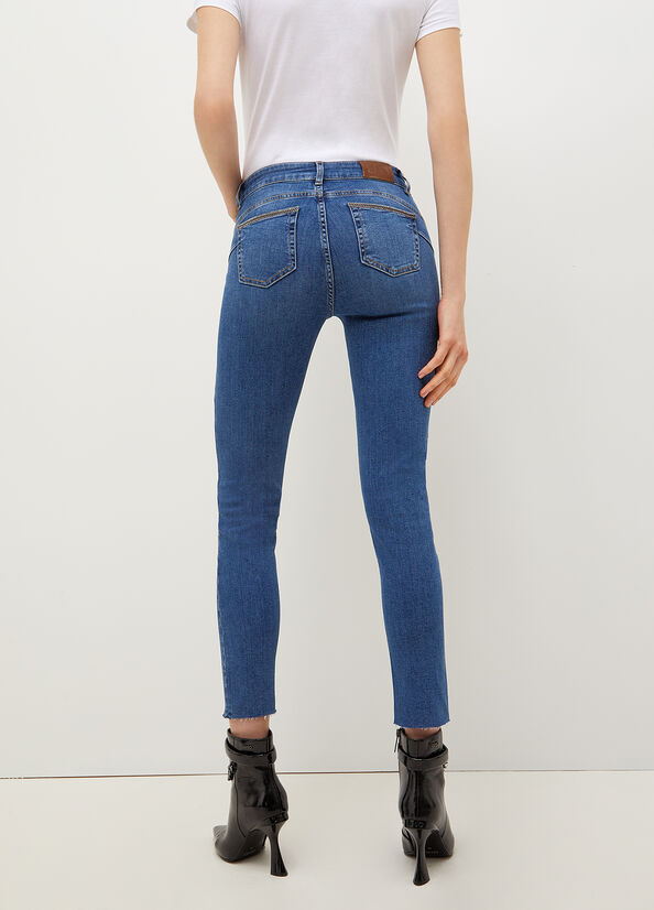 Liu Jo Used Effect Skinny Jeans Dames Blauw | YNB-368571