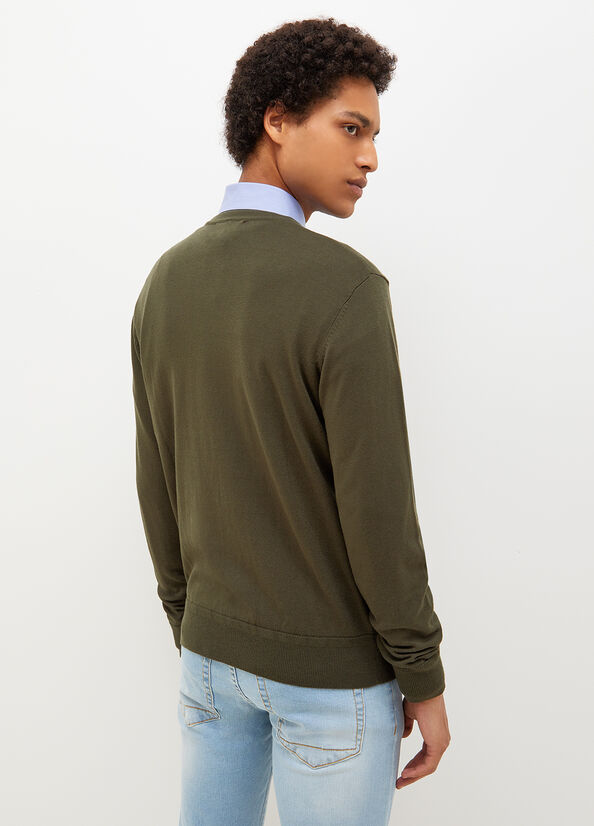 Liu Jo V-Neck Pullover Truien Heren Groen | KAR-726051