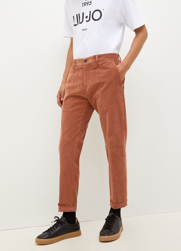 Liu Jo Velvet Chinos Broek Heren Bruin | JQY-268401