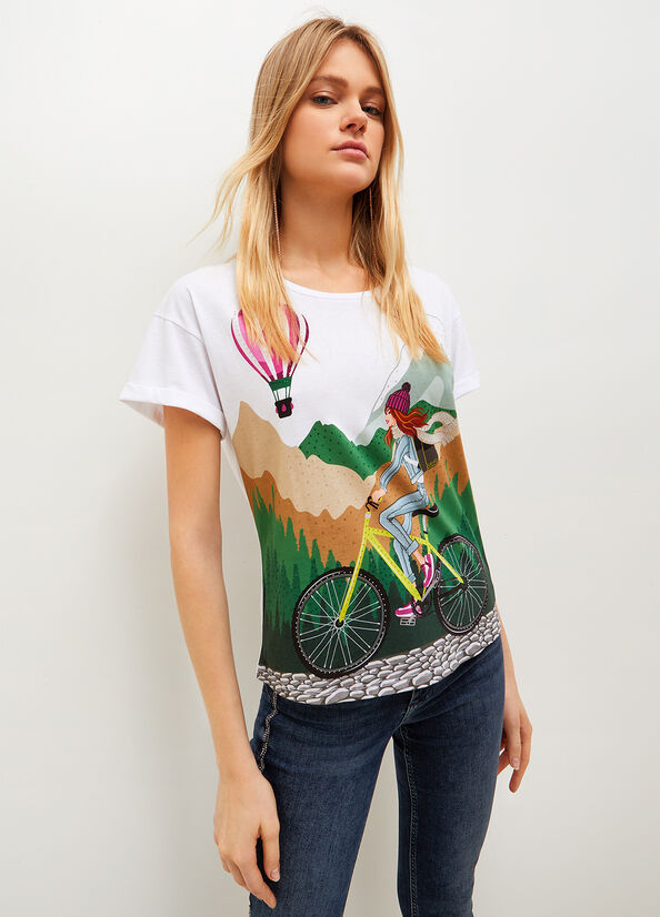 Liu Jo With Deux Alpes Print T-shirts Dames Gekleurd | WSO-620871