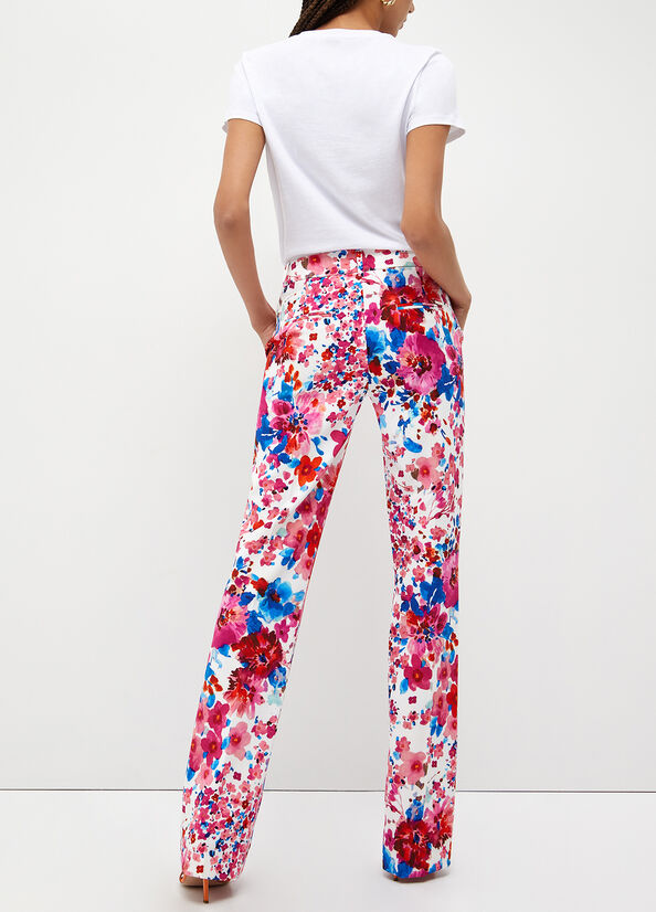 Liu Jo With Floral Print Broek Dames Roze | REF-607284