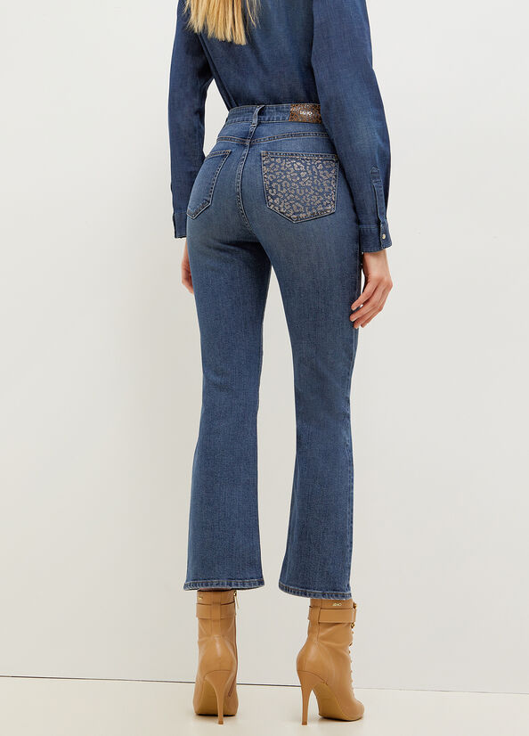 Liu Jo With Gemstones Straight Jeans Dames Blauw | ABX-917253