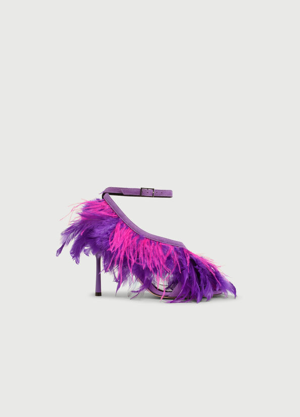 Liu Jo With Heel And Feathers Sandalen Dames Paars | UME-513289