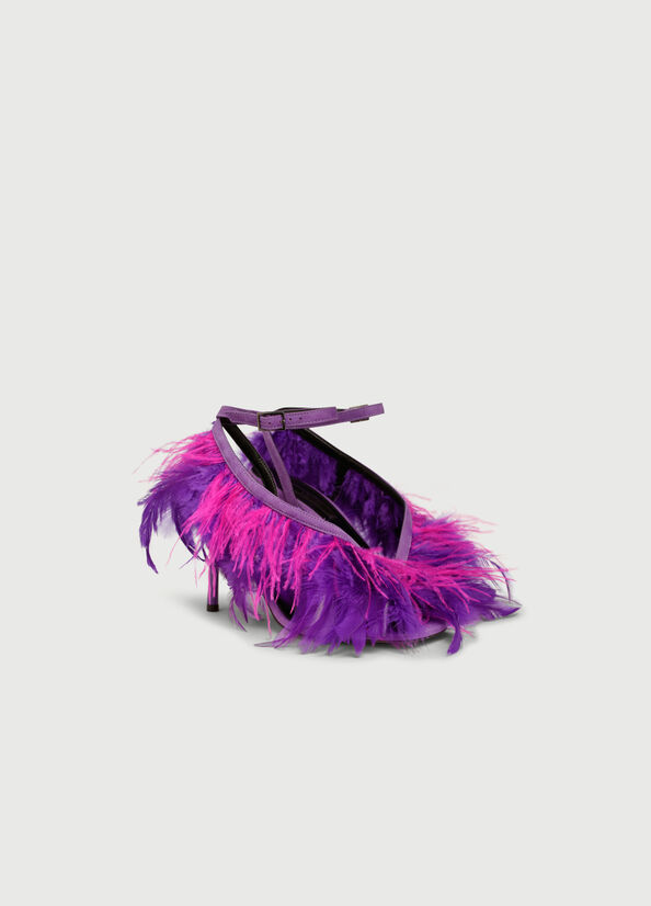 Liu Jo With Heel And Feathers Sandalen Dames Paars | UME-513289