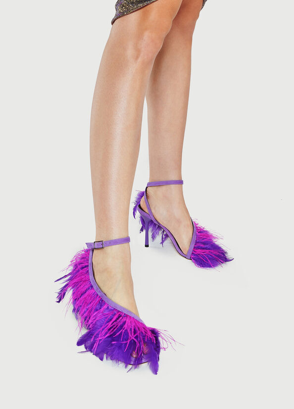 Liu Jo With Heel And Feathers Sandalen Dames Paars | UME-513289