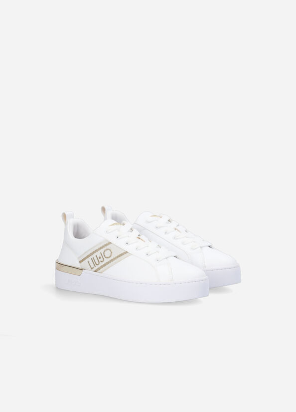 Liu Jo With Jacquard Logo Sneakers Dames Wit | FKE-349152