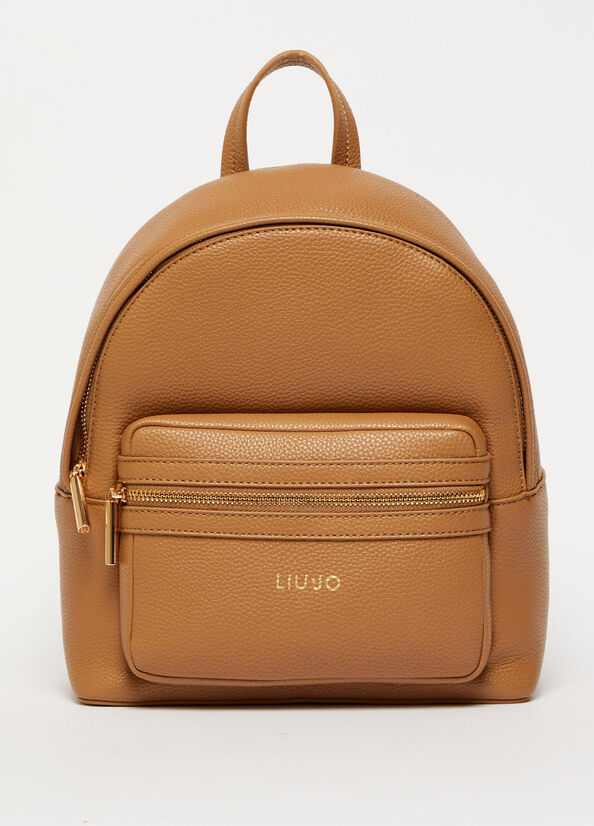 Liu Jo With Logo Rugzak Dames Bruin | URT-278605