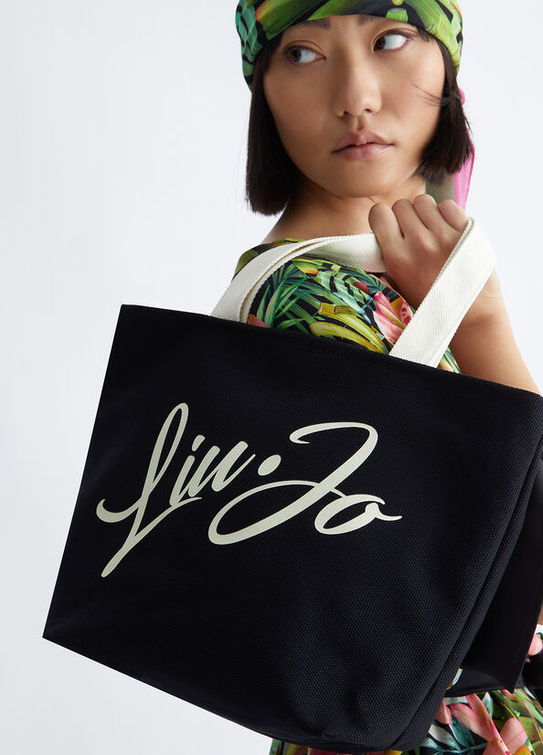 Liu Jo With Logo Shopper Tas Dames Zwart | IBA-582934