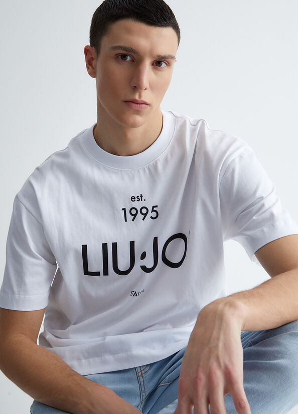 Liu Jo With Logo T-shirts Heren Wit | EGY-689431