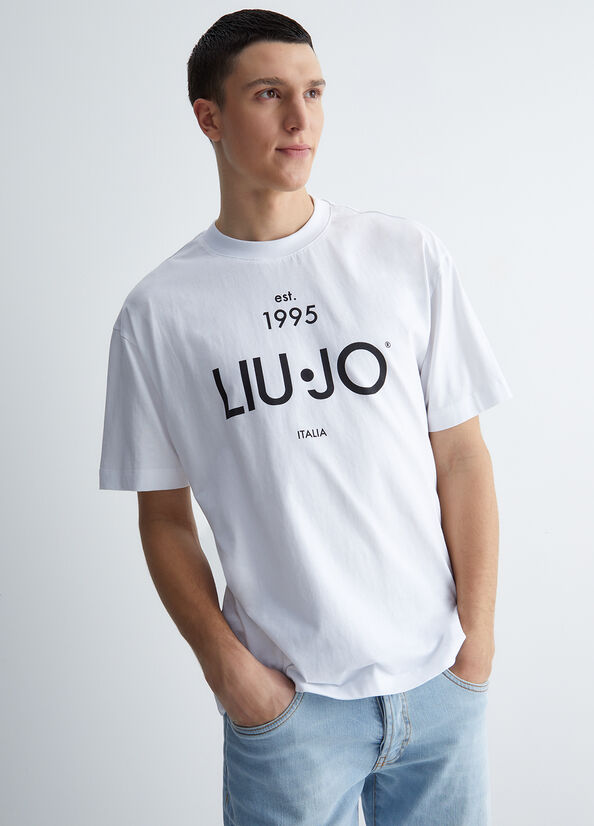 Liu Jo With Logo T-shirts Heren Wit | EGY-689431