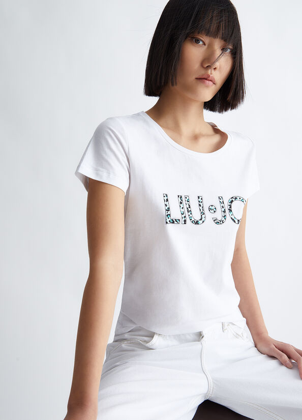 Liu Jo With Logo Topjes Dames Wit | UIM-085639