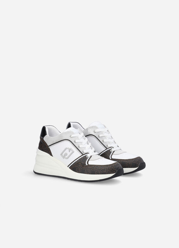 Liu Jo With Monogram Print Sneakers Dames Zwart | WPU-038574