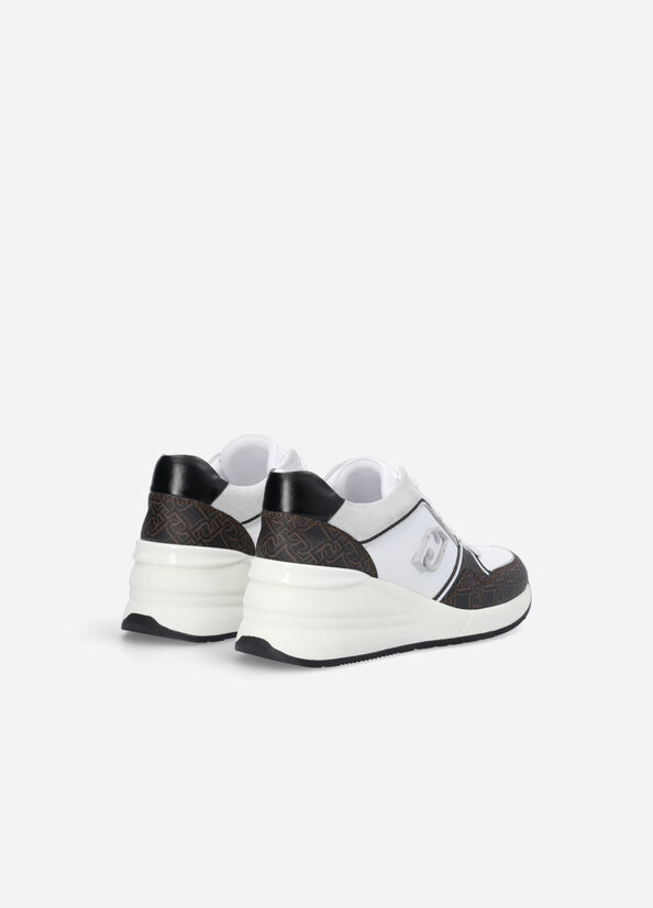 Liu Jo With Monogram Print Sneakers Dames Zwart | WPU-038574