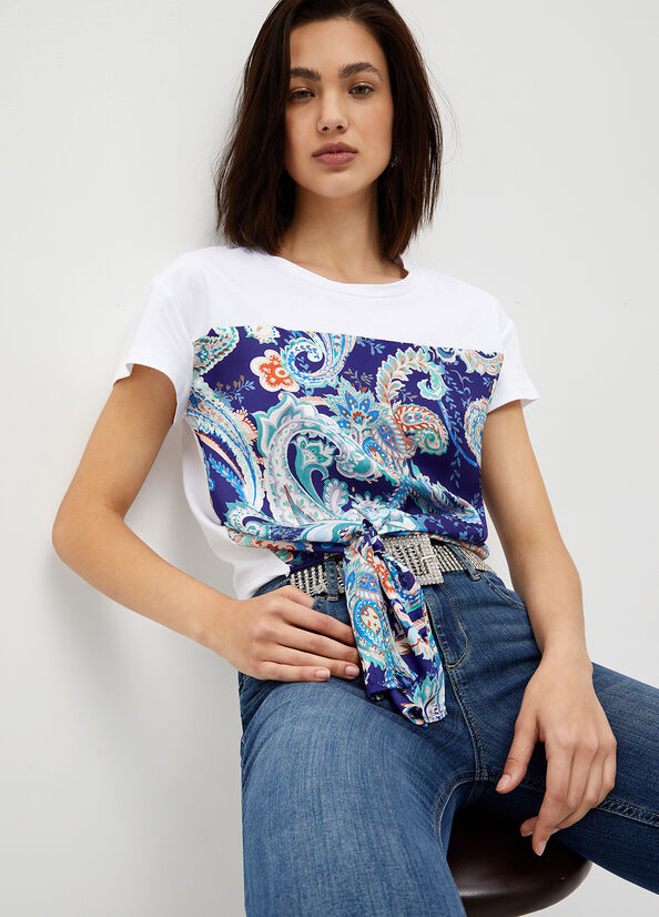 Liu Jo With Paisley Print Topjes Dames Wit Azuurblauw Blauw | CTZ-476052