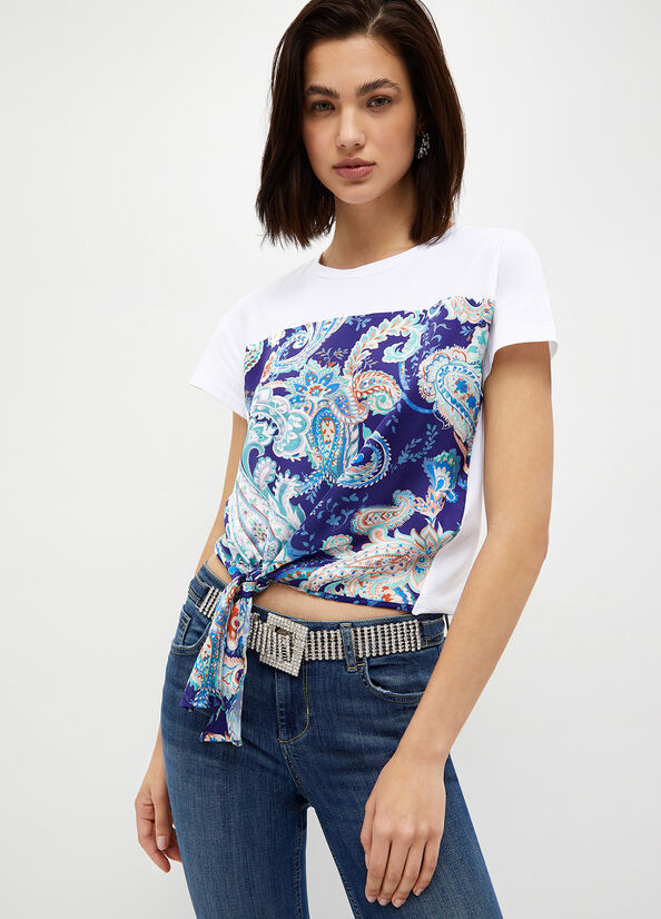 Liu Jo With Paisley Print Topjes Dames Wit Azuurblauw Blauw | CTZ-476052