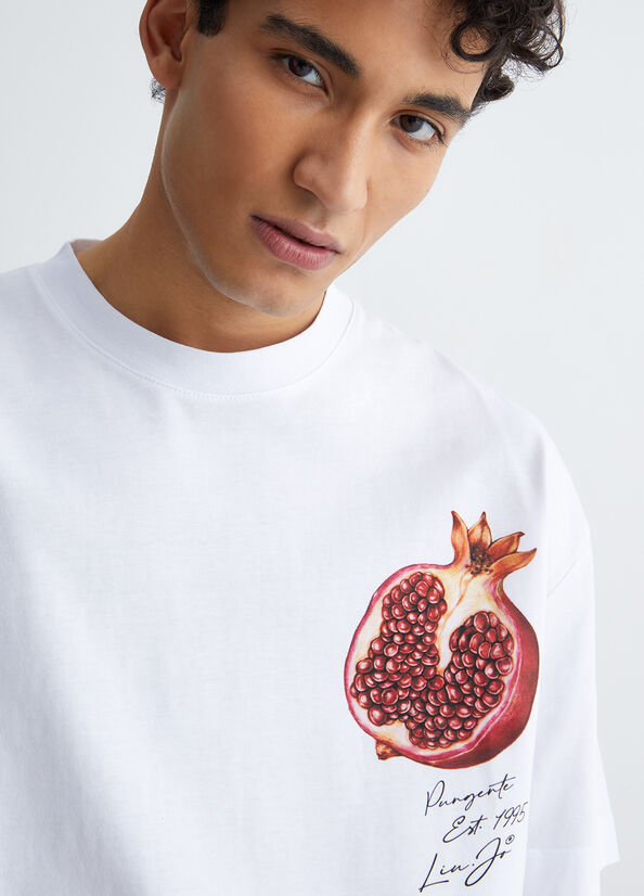 Liu Jo With Pomegranate T-shirts Heren Wit | EGM-160435