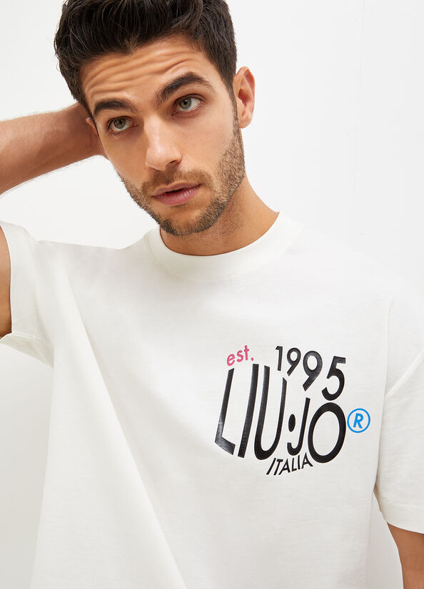 Liu Jo With Print T-shirts Heren Wit | ENV-136485