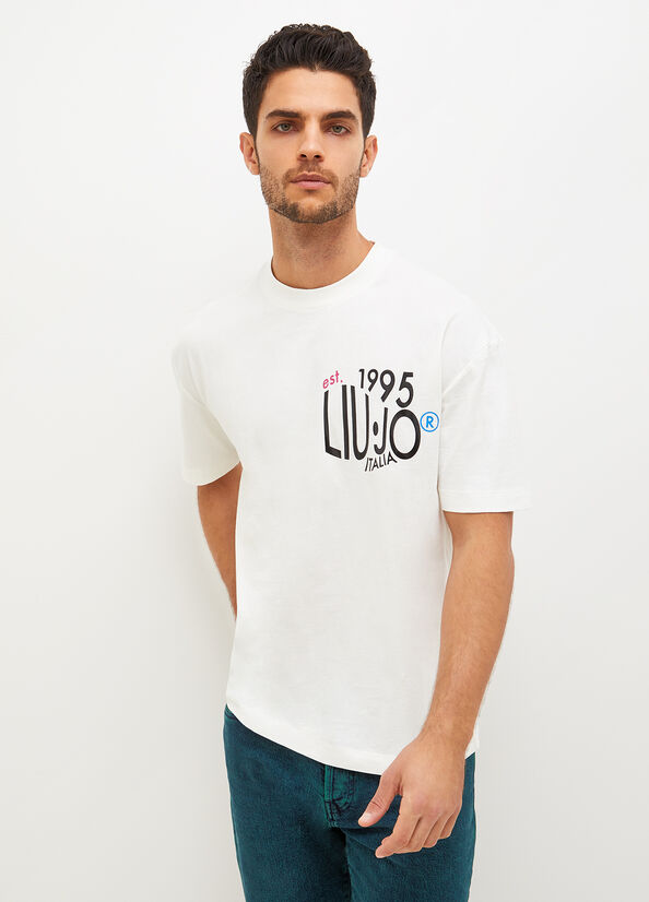 Liu Jo With Print T-shirts Heren Wit | ENV-136485