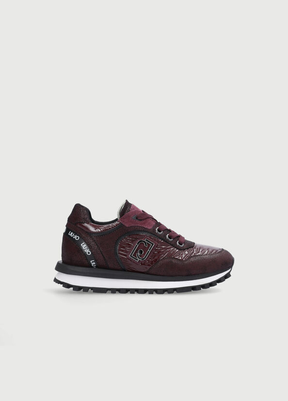 Liu Jo With Rubberised Logo Sneakers Dames Bordeaux | VMY-563207