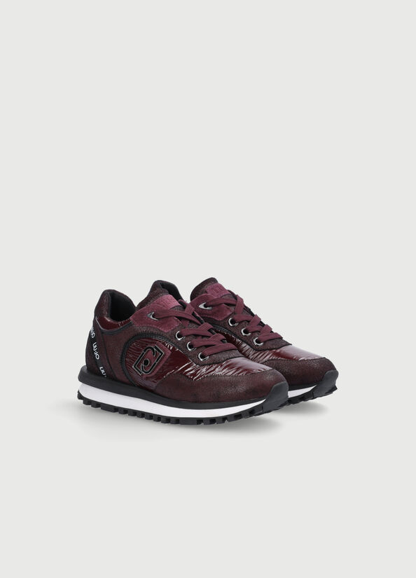 Liu Jo With Rubberised Logo Sneakers Dames Bordeaux | VMY-563207