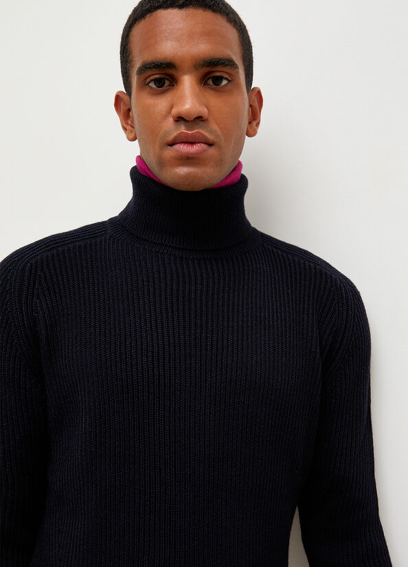 Liu Jo Woollen Turtleneck Truien Heren Donkerblauw | VPH-842096