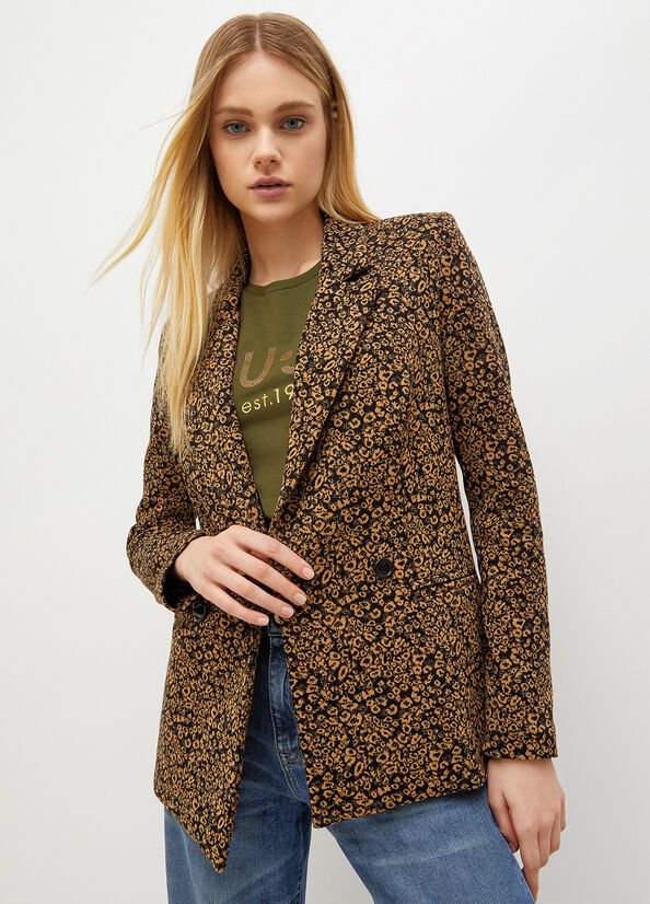 Liu Jo Animal-Print Jersey Blazer Jassen Dames Koper | FTY-530964