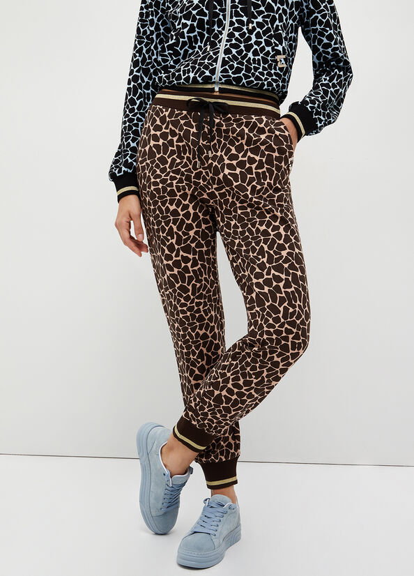 Liu Jo Animal-Print Jogging Broek Dames Bruin | TNZ-275630