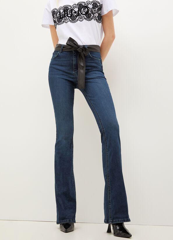 Liu Jo Bottom Up With Straight Jeans Dames Blauw | PHV-401582