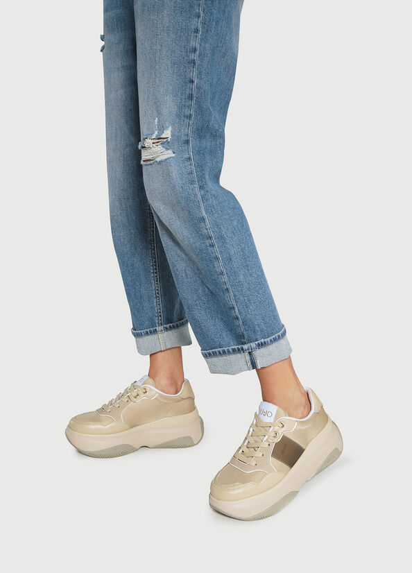 Liu Jo Chunky Sneakers Dames Beige | BZW-435026